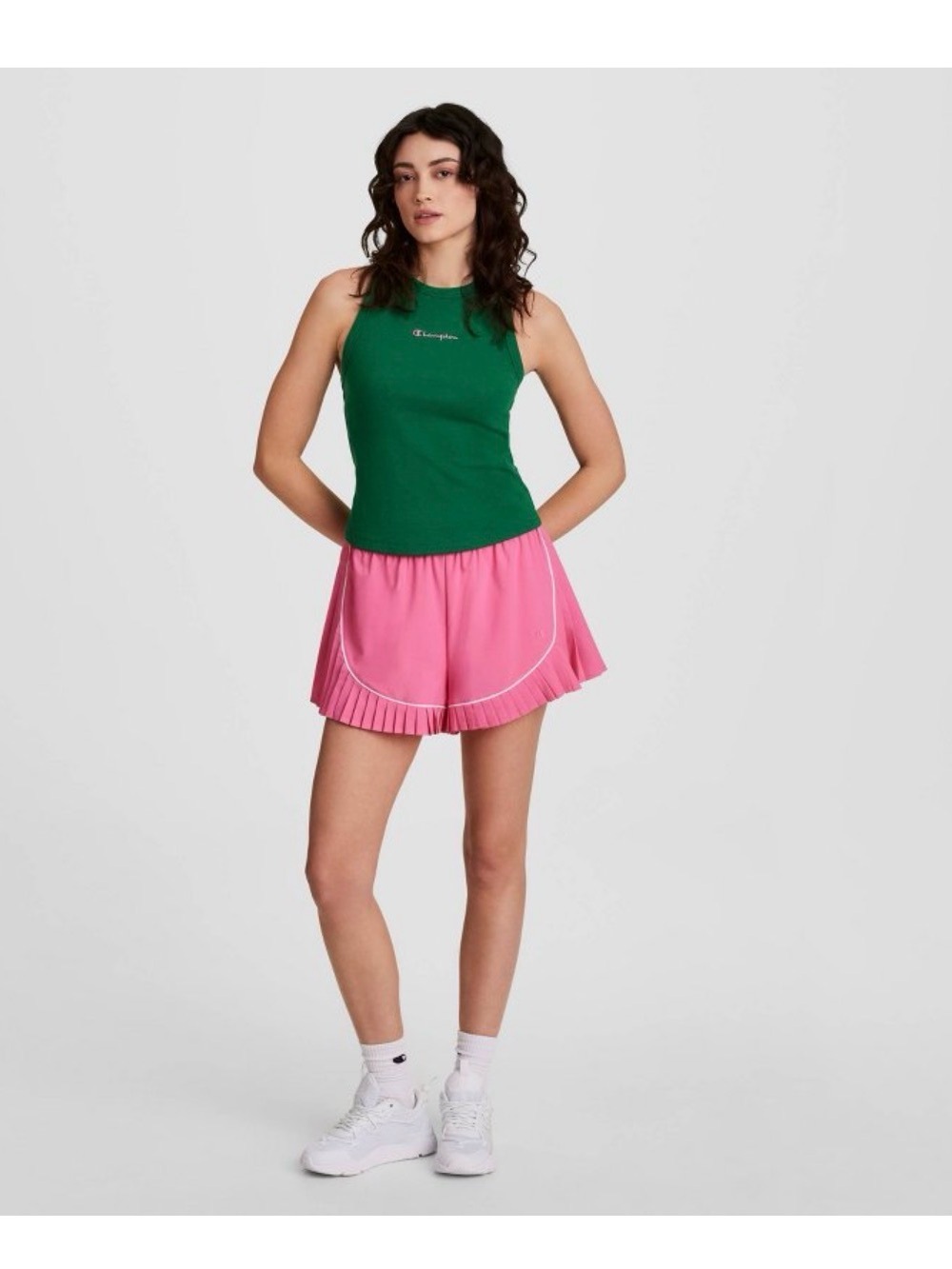 Champion Pink Pleated Tennis Skort with White Trim